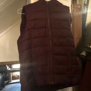 Fleece lined puffer vest with hood